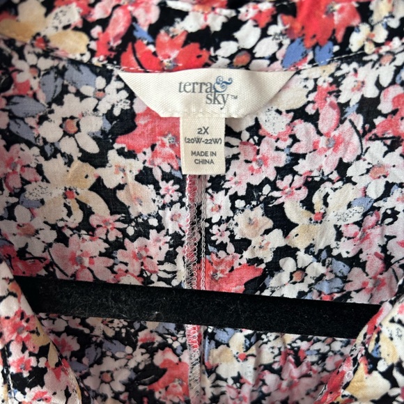 Floral print belted collared tea hem a-line three quarter sleeve shirtdress - Picture 8 of 10